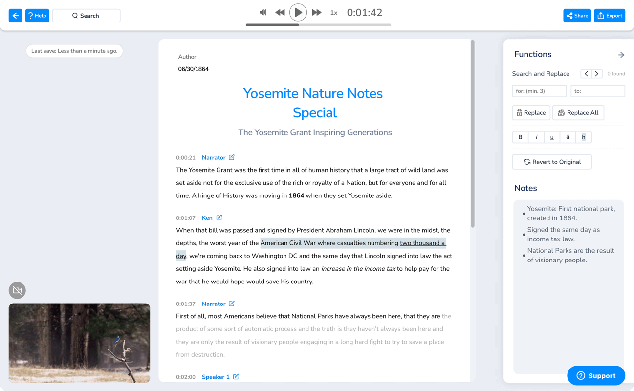 Once you have your the transcript of your podcast available, editing on Maestra will be a breeze